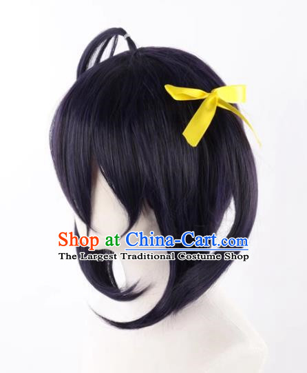Chuunibyou Also Wants To Fall In Love With The Six Flowered Blue Purple And Black Hairband And Cosplay Wig