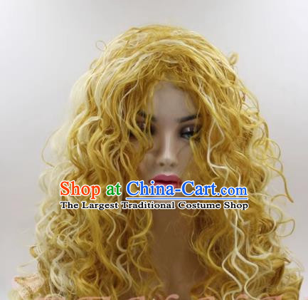 Screw Roll African Long Curly Hair Dirty Braids European And American Style Cosplay Ladies Curly Hair Mixed Blonde Wig