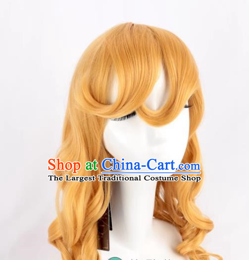 Golden Gold Hair Long Curly Cosplay Wig