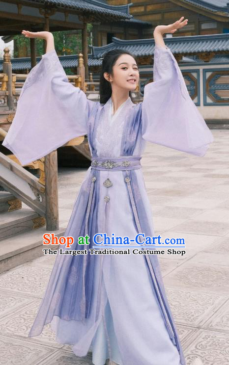 TV Series Mysterious Lotus Casebook Swordswoman Shi Shui Clothing Ancient China Young Lady Lilac Dress