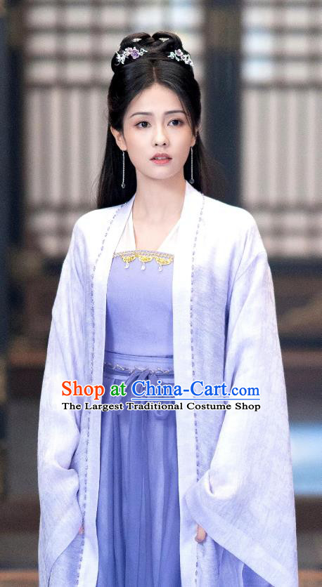 China Ancient Royal Princess Clothing TV Series Till The End of The Moon Fairy Li Susu Purple Dresses