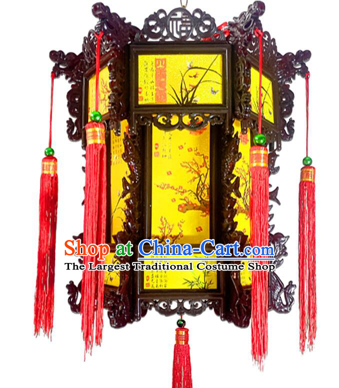 China New Year Rotatable Lantern Handmade PVC Plastic Lamp Classical Plum Orchid Bamboo Chrysanthemum Painting Palace Lantern