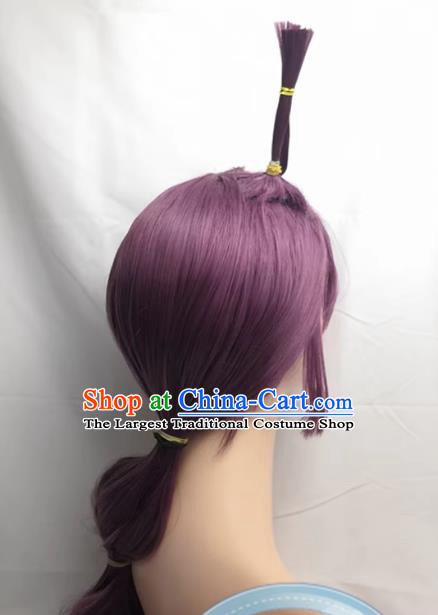Cosplay Wig Set Xiaochun Chloe COS PokMon Journey 1716 Purple Lantern Braid Custom Fake Hair