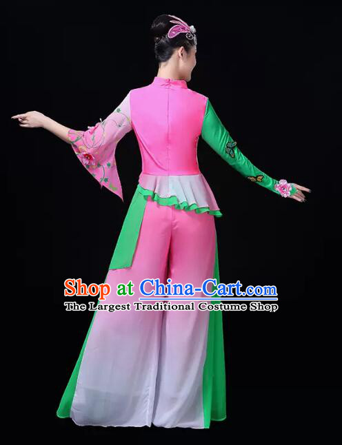 Chinese Women Group Dance Fashion Folk Dance Outfit Fan Dance Costumes Yangko Dance Clothing