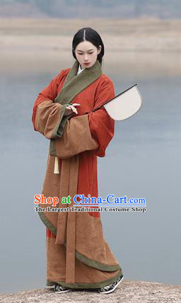 Chinese Ancient Court Woman Clothing Traditional Palace Lady Han Fu Han Dynasty Princess Red Dress