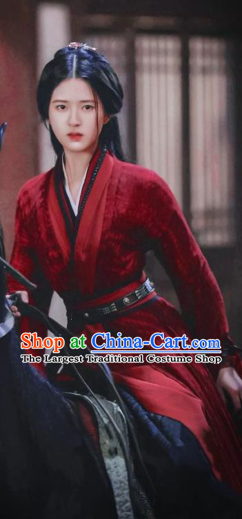 TV Series Love Like The Galaxy Cheng Shao Shang Red Dresses Chinese Han Dynasty Aristocratic Lady Historical Costumes Ancient Swordswoman Clothing