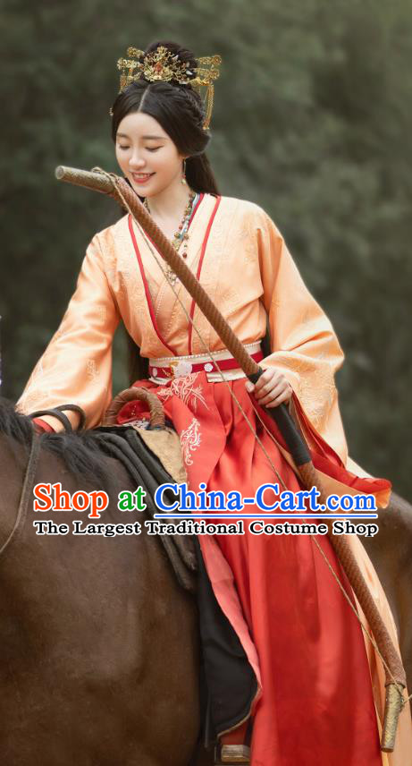 Chinese Han Dynasty Young Lady Garment Costumes Ancient Noble Woman Clothing TV Series Love Like The Galaxy Wang Ling Dresses