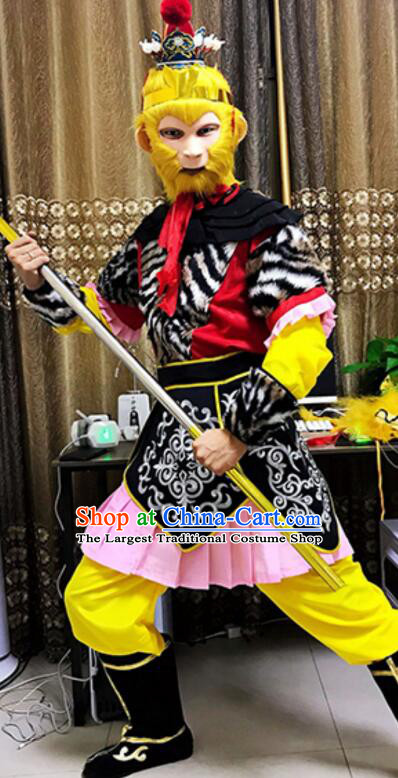 China Beijing Opera Monkey King Costumes Journey to the West Sun Wukong Outfit Havoc in Heaven Clothing