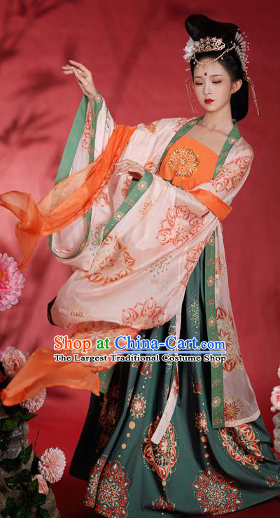 China Traditional Hanfu Dresses Tang Dynasty Imperial Consort Clothing Ancient Court Empress Garment Costumes