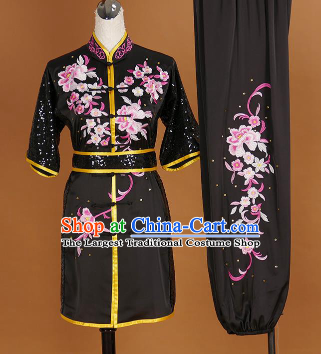 Chinese Martial Arts Clothing Chang Quan Training Uniform Wushu Competition Clothes Female Kung Fu Black Suit
