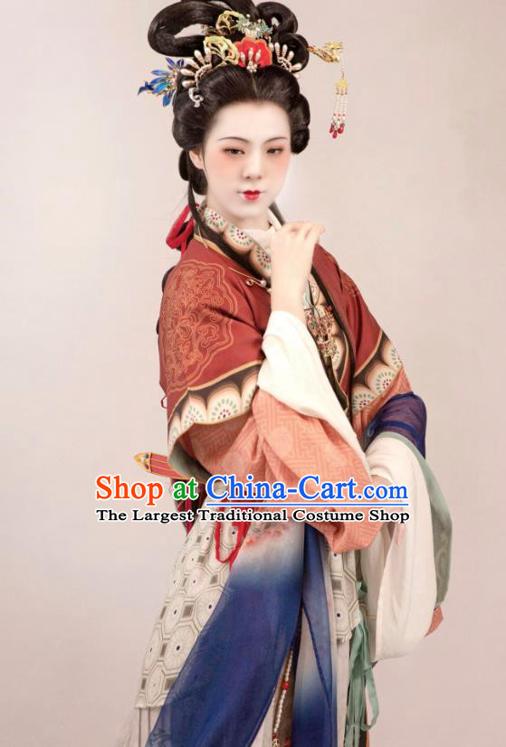 China Ancient Goddess Clothing Song Dynasty Court Empress Garment Costumes Traditional Hanfu Complete Set