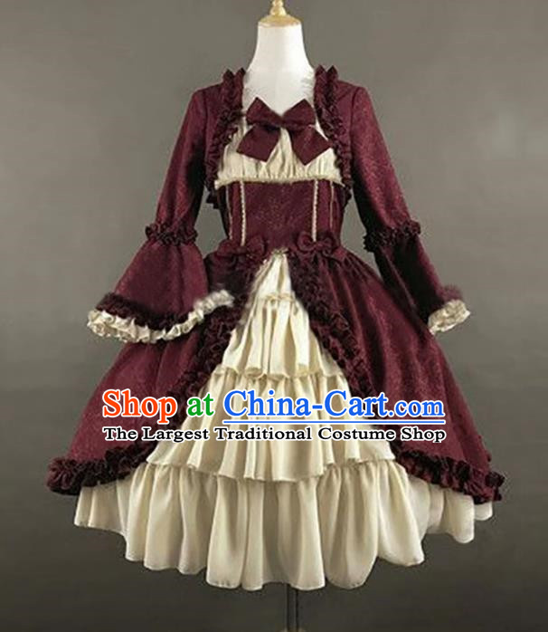 European Medieval Retro Gothic Court Short Dress For Women Suitable For Theatrical Performances Murder Mystery Detective Themed Events