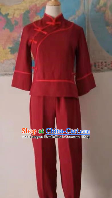 Art Examination Clothing Taoli Cup Solo Dance A Touch Of Red Performance Costumes National Dance Costumes Nine Children Red Sorghum Performance Costumes