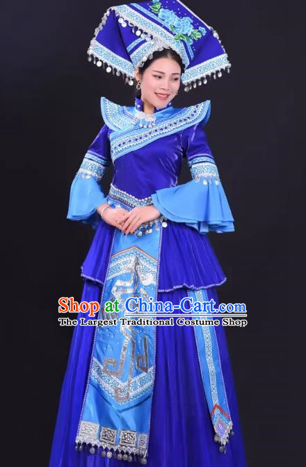 Zhuang Costumes Male And Female Hosts Costumes Solo Performance Costumes Big Swing Skirts