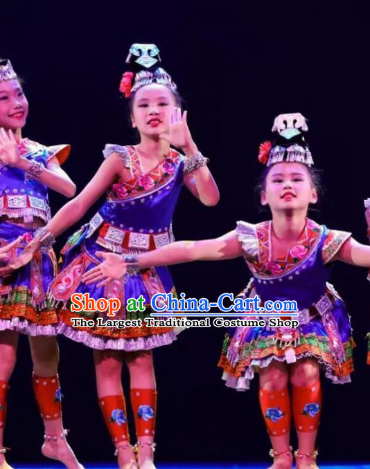 Dance Performance Costumes Children Miao And Dong Minority Dance Performance Costumes