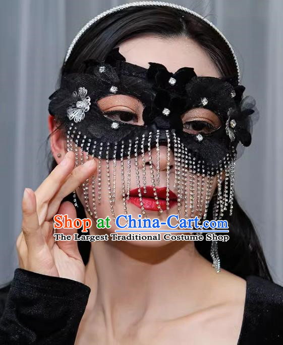 Tassel Mask Masquerade Half Cover Face Mask Antique Lace Eye Mask Party Gathering