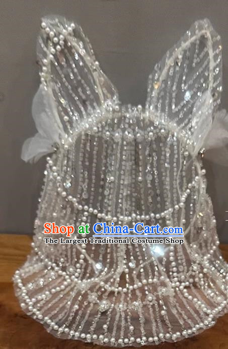 Super Flash Diamond Mesh Rhinestone Sequins Fake Mask Luxury Wedding Dress Heavy Ear Veil Mask Party Halloween