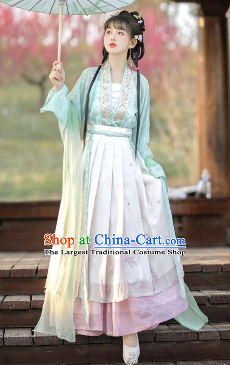 Ancient Song Dynasty Young Lady Clothing China Female Costumes Traditional Hanfu Dress