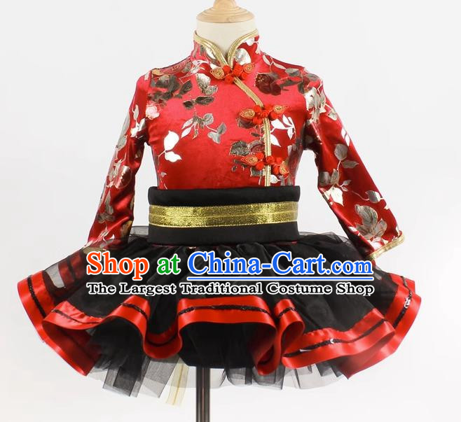 Long Sleeved Spring And Autumn Chinese Style Children Ballet Modern Performance Costume Performance Stage Costume