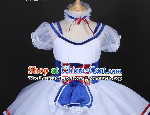 Children Girl Princess Dress Puff Sleeve Court Ballet Dance Skirt Stage Costume Performance Costume