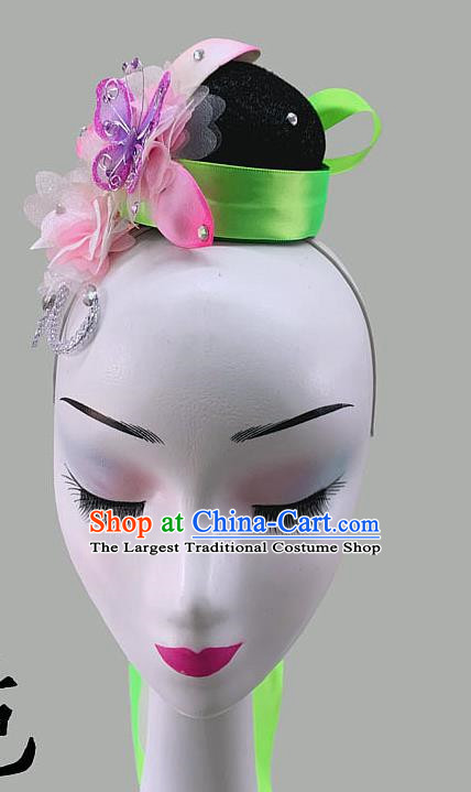 Chinese Classical Dance Headdress Flower Blooming Season Moves The Capital Chinese Wind Performance Performance Fan Dance Wig Hair Accessories