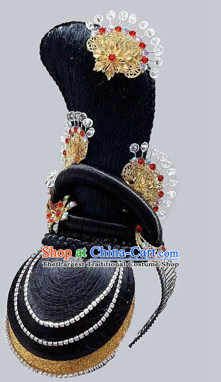 Chinese Classical Dance Performance Headdress Dunhuang Flying Performance Performance Pipa Performance Examination Stage Performance Wig Hair Accessories