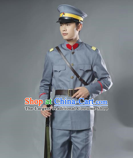 Men Pure Cotton Beiyang Anhui Style Soldier Uniform Suit