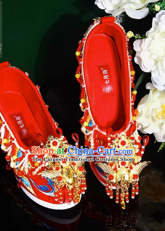 Xiuhe Wedding Shoes Zhenghong Phoenix Customized Chinese Style Bridal Embroidered Shoes