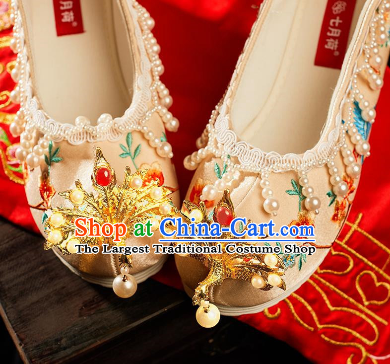 Golden Luxury Wedding Shoes Antique Wedding Shoes