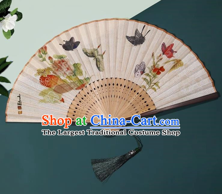 Ancient Fan Folding Fan Chinese Style Folding Retro Hanfu Cheongsam Catwalk Dance