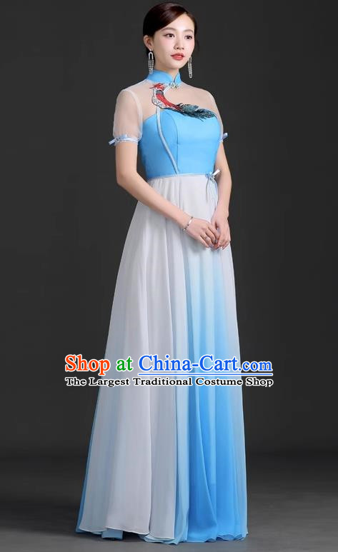 Chinese Design Improved Catwalk Cheongsam Costumes Chorus Performance Dress Adult Dress