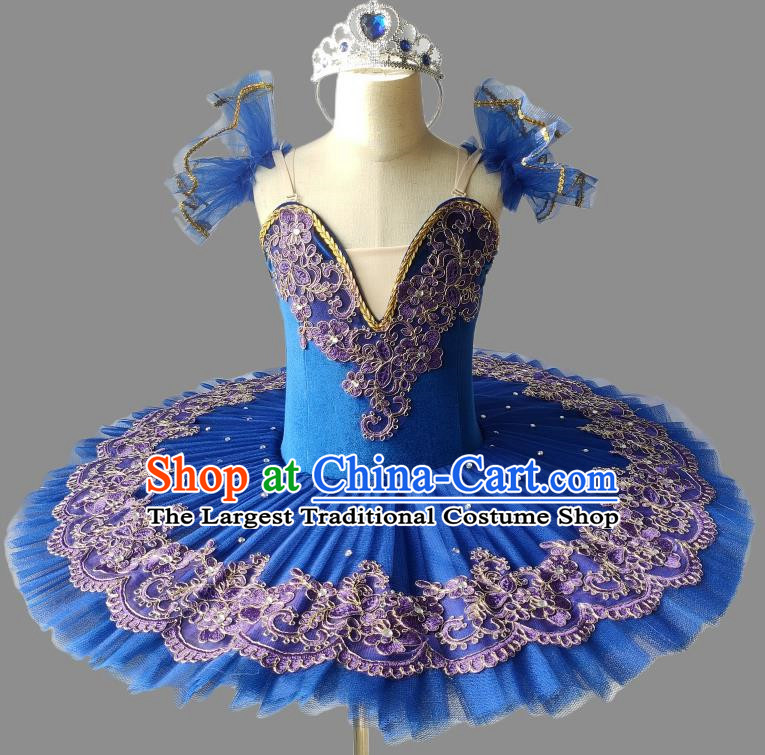 Professional Ballet Skirt Girls TUTU Skirt Sleeping Beauty Little Swan Costume Blue Performance Costume