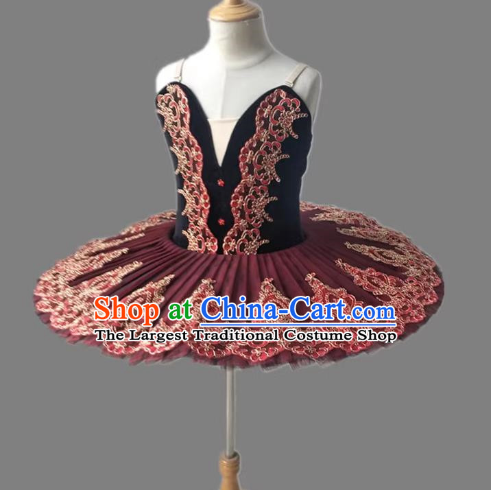 Ballet Skirt Children Tutu Skirt Sling Little Swan Dance Tutu Skirt Girls Swan Lake Costume
