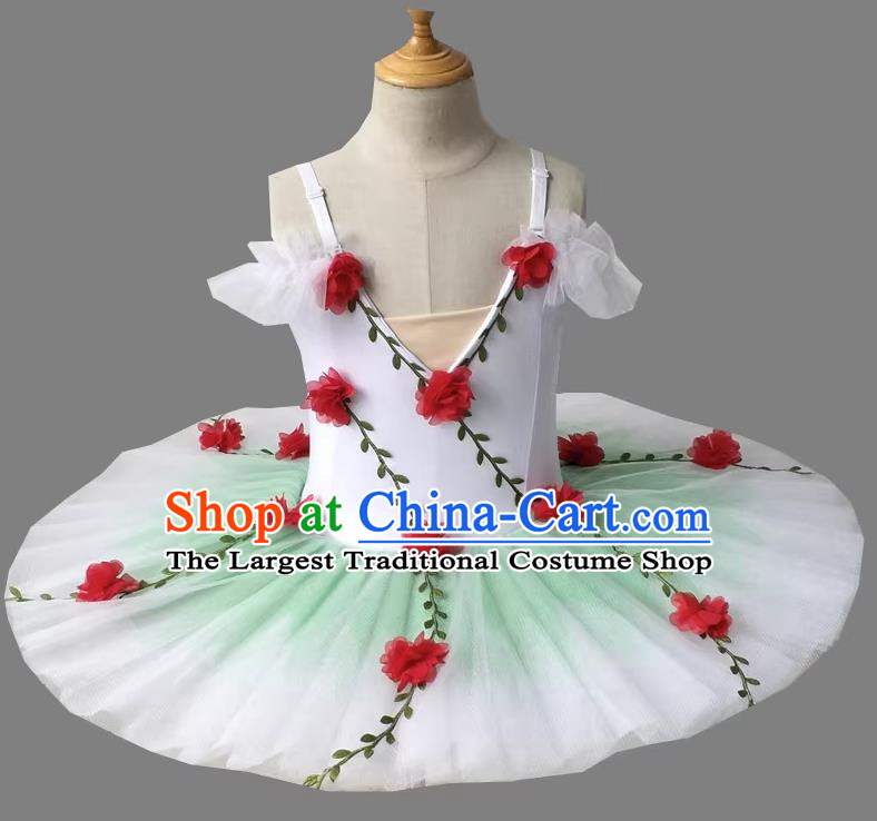 Ballet Skirt Gradient Tutu Skirt Children Swan Lake Girls Fluffy Professional Little Swan Suspenders Costumes