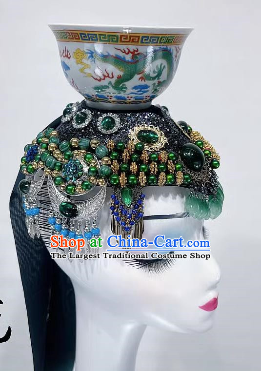 Mongolian Hat Hometown Mellow Dance Performance Props Top Bowl Dance Headdress Ladies Children Jewelry Hair Accessories