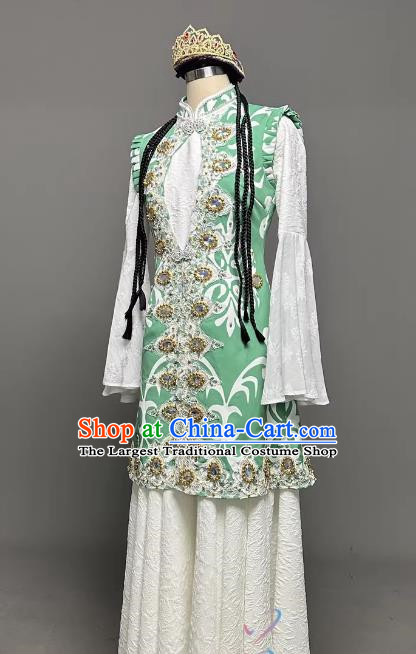 Hui Nationality Dance Costume Xinjiang Tianshan Girl Big Swing Skirt Female Minority Performance