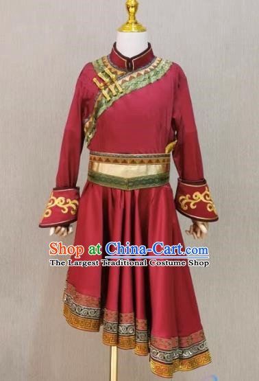 Mongolian Dance Costumes For Children Boys and Girls Mongolian Ethnic Minorities Grading Practice Skirts