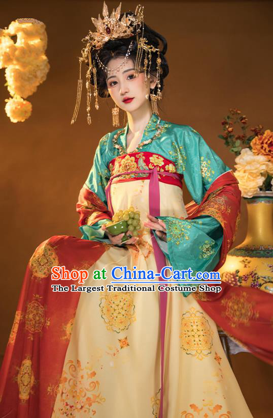 China Ancient Palace Woman Costumes Traditional Ruqun Hanfu Dress Tang Dynasty Empress Clothing