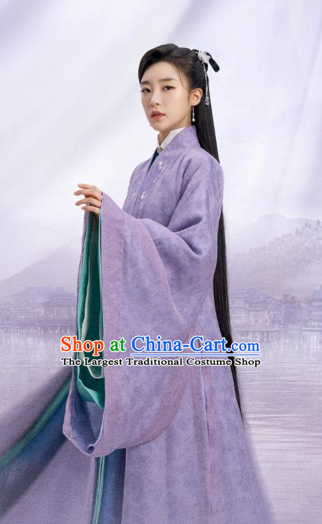 TV Series Romantic Drama My Sassy Female Official Xu Shijin Purple Clothing China Ancient Noble Lady Costumes