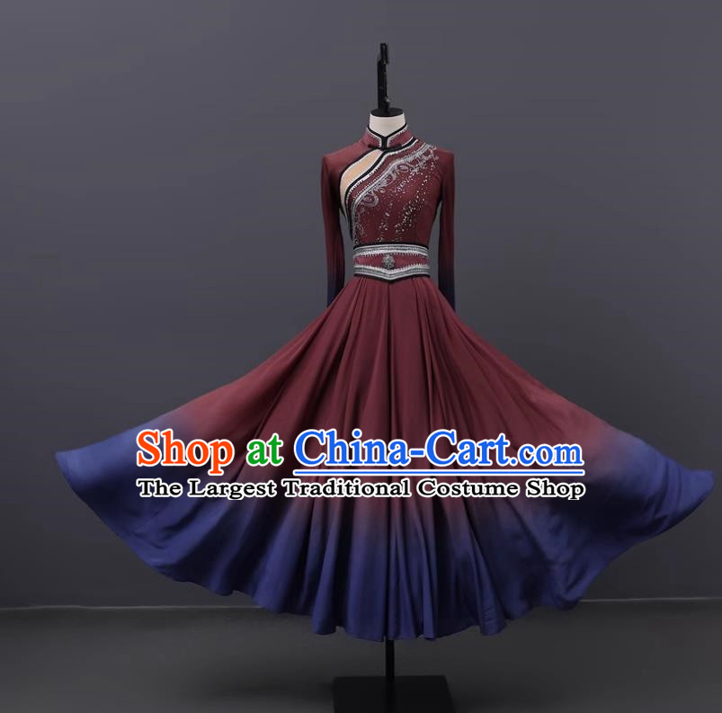 Mongolian Dance Costume Performance Suit Set Women National Costume Art Test Practice Suit Large Swing Skirt
