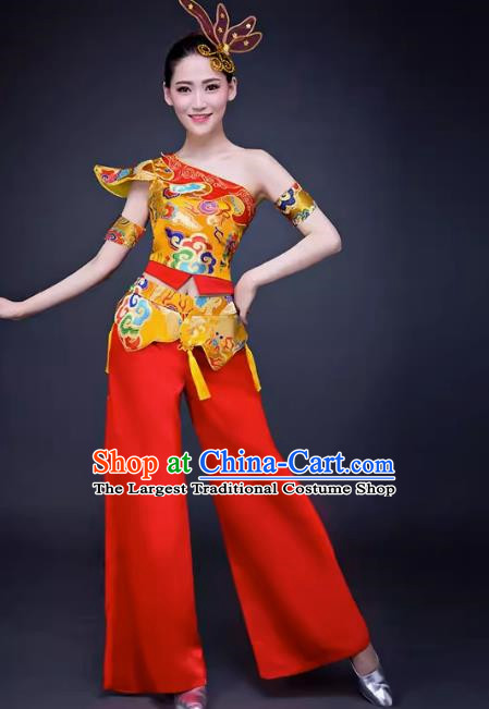 Water Drum Waist Drum Drumming Costume Performance Costume National Opening Dance Dragon And Lion Dance Female Adult Modern Chinese Style Yangko Costume