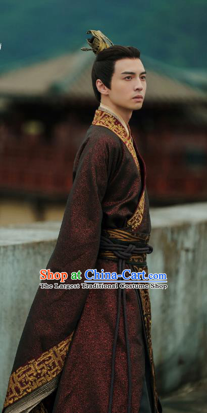 China Qin Dynasty Emperor Hanfu Garments TV Series An Ancient Love Song King Chu Tongshang Costumes