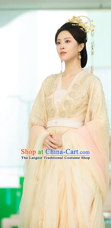 China Ancient Goddess Queen Costumes Romantic Drama The Starry Love Empress Dress Clothing Complete Set