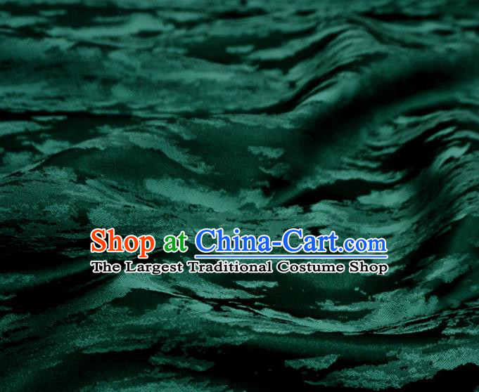 Dark Green China Ancient Costume Cloth Classical Pattern Material Traditional Hanfu Design Brocade Fabric