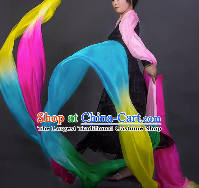 China Handmade Dancing Silk Professional Classical Dance Prop Flying Apsaras Dance Long Ribbon Fan