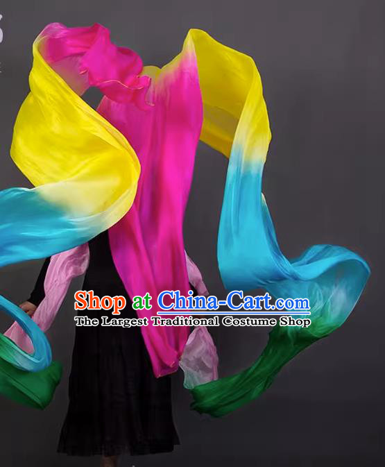 China Handmade Dancing Silk Professional Classical Dance Prop Flying Apsaras Dance Long Ribbon Fan