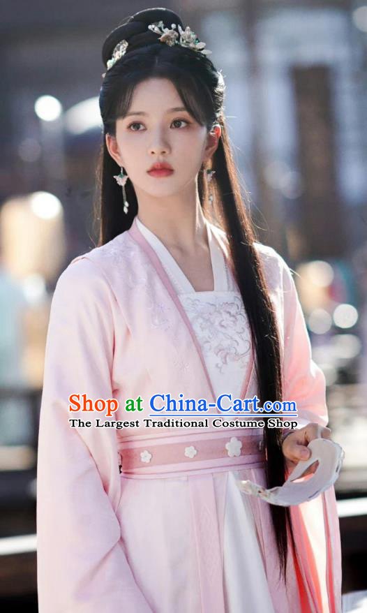 China Ancient Young Beauty Clothing Song Dynasty Princess Garment Costumes Romantic Drama Destined Chang Feng Du Hanfu Dress