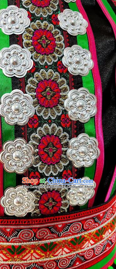 Professional Stage Performance Costume China Yi Nationality Dance Black Outfit Ethnic Children Folk Dance Clothing