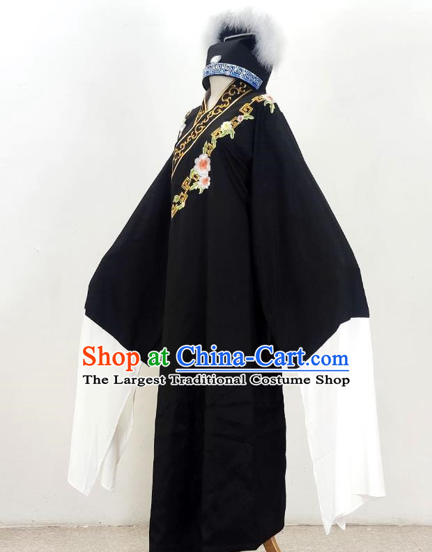 Black Inclined Collar Xu Xian Xiaosheng Embroidered Costume Drama Opera Yue Opera Huangmei Opera Qiong Opera Costume Dance Performance Costume