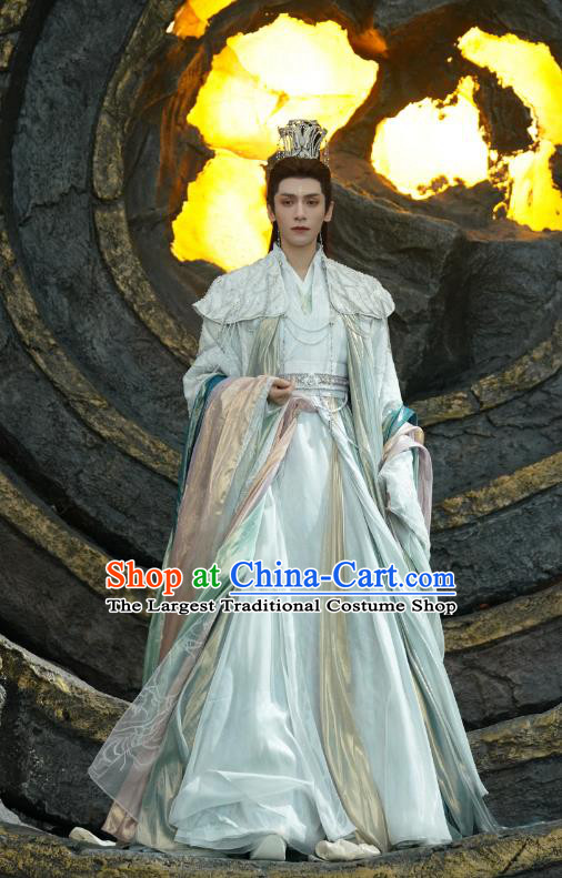 China Ancient Swordsman Costumes Xianxia Drama Till The End of The Moon Demon Lord Tantai Jin Garments Complete Set